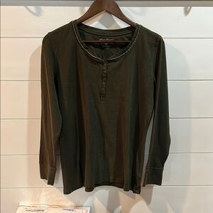 Eddie Bauer Olive Green Women's Top